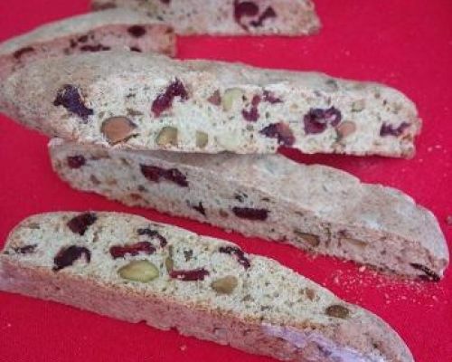 Christmas Cranberry Pistachio Biscotti